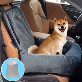 Автокрісло для собак, безпечне сидіння для домашніх тварин, підходить для будь-якого типу автомобіля,сидіння для собак виготовлено з високоякісного короткого плюшу, знімного і легко миється. сірий
