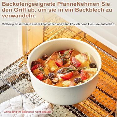 Набір посуду MDHAND 17 частин з гранітною емалевою поверхнею, антипригарне покриття, знімні ручки. Включає сковорідки, каструлі та супові горщики для приготування, смаження та тушкування.