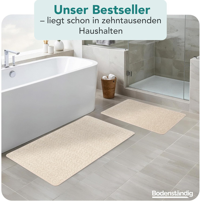 Килимок для ванної кімнати антрацитового кольору – нековзний, пральний, швидковисихаючий, 50x80 см