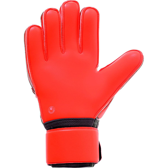 Воротарські рукавички uhlsport Aerored-Supersoft-розміри 6 - рукавички для воротарів з внутрішньої сторони, розроблені професіоналами-оптимальний захоплення і довговічність-Темно-сірий / флюоро-червоний (7, темно-сірий / флюоро-червоний / білий)