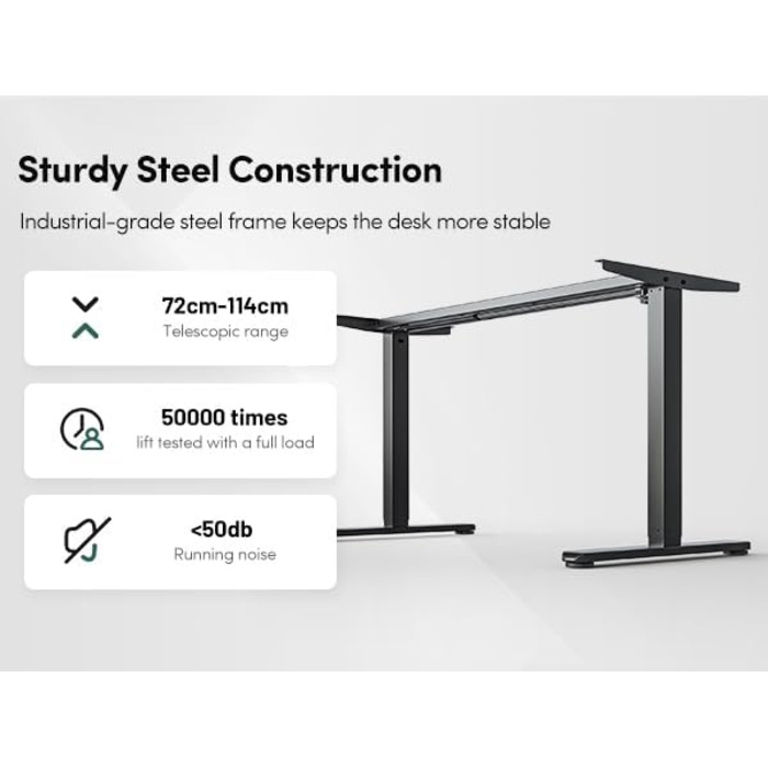 FEZIBO Регульований за висотою електричний стоячий стіл з подвійним ящиком, 120 x 60 см, офісний стіл для дому, стіл-трансформер, комп'ютерний стіл, коричневий 120 × 60 см, коричневий