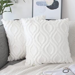 Набір з 2 чохлів для подушок 50x50 см білі оксамитові декоративні подушки в стилі бохо