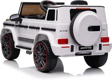 Дитячий електромобіль Mercedes G63 AMG FINOOS, 12V, з пультом, 3 швидкості, LED, музика, USB, білий
