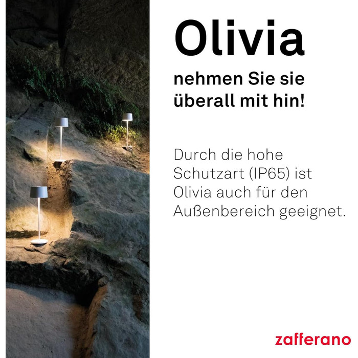 LED-лампа Zafferano Dimmable, IP65, для внутрішнього/зовнішнього використання, Micro-USB, 35.5 см, білий штекер EU