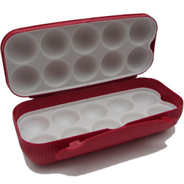 Коробка для зберігання яєць в холодильнику олово червона