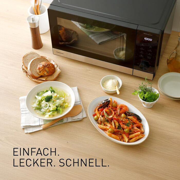 Мікрохвильова піч Panasonic NN-GD35HBGTG з грилем та функцією пару (23 л, чорний/нержавіюча сталь)