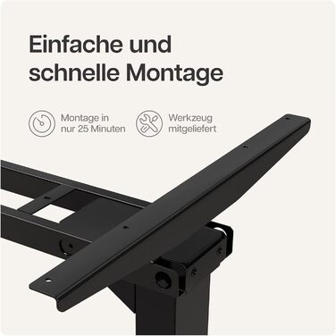 Електричний регульований стіл Desktronic - білий/чорний, з сенсорним керуванням та подвійним мотором