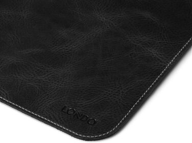 Килимок для миші Londo Echtleder, великий, з антиковзаючою основою та гладкою поверхнею (чорний)