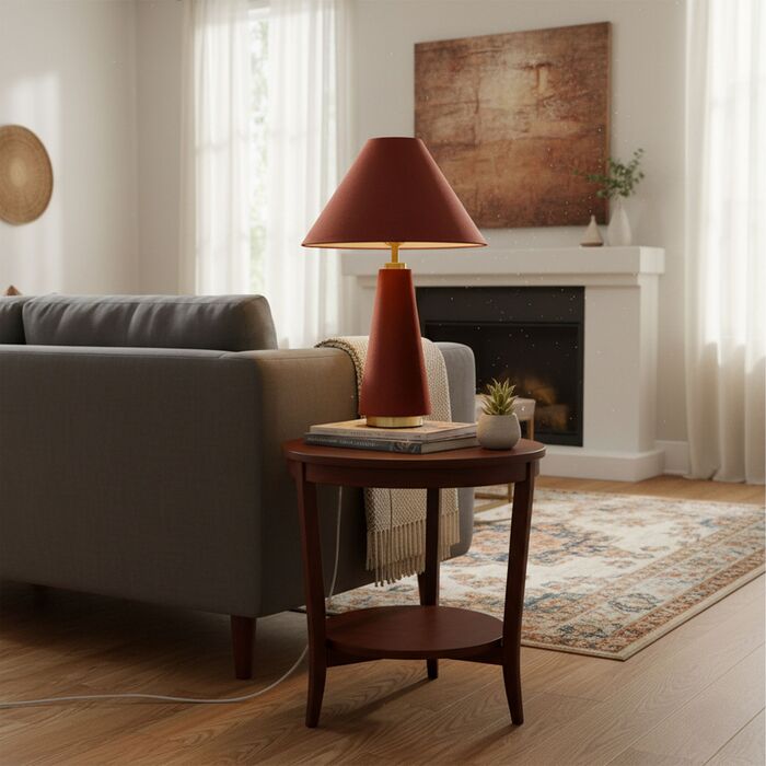 Лампа настільна Relaxdays з абажуром з оксамиту