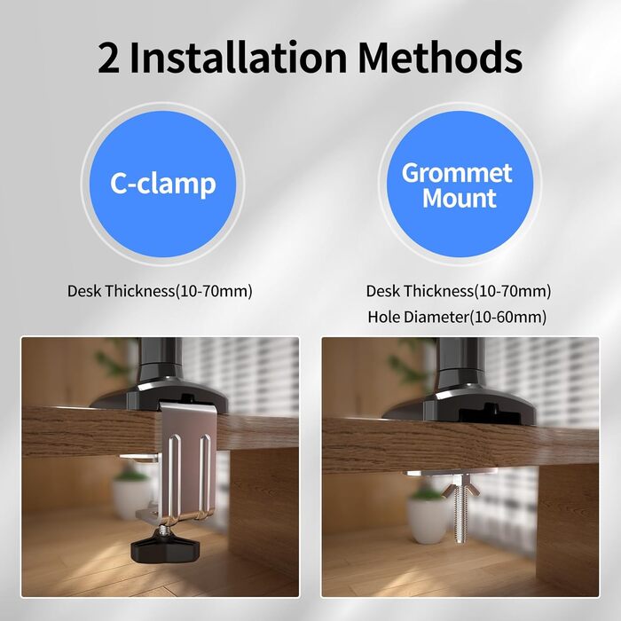 Кріплення для монітора Suptek MD01A: регульована підставка для моніторів 13-32 дюймів (до 9 кг) з газовою пружиною, 360° обертання, VESA 75x75/100x100 mm, чорний