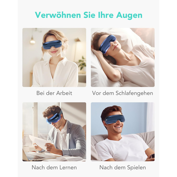 Масажер для очей SKG E3 PRO з підігрівом, вібрацією та Bluetooth, маска для очей від темних кіл та сухості, покращує сон, подарунок для всієї родини