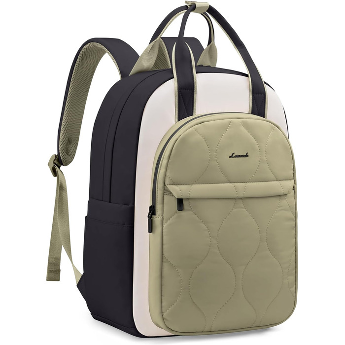 LOVEVOOK Рюкзак для жінок, рюкзак для ноутбука, шкільний рюкзак для підлітків, легкий рюкзак з підкладкою, великий робочий/навчальний рюкзак, елегантний рюкзак для університету, подорожей (B-бежевий, 15.6 дюймів)