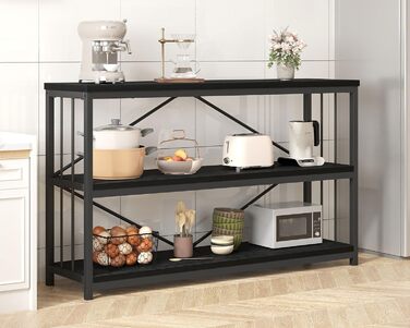 Стелаж IBF з 3 полицями, індустріальний стиль, 120x34x74 см, чорний