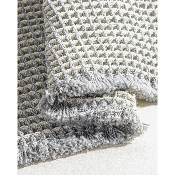 Набір килимків для ванної кімнати, антиковзні килимки, килимок для ванної кімнати (2 шт), стиль бохо, для ванної, спальні, вітальні, прання, душ, декор, 51 x 120 см + 41 x 61 см, коричнево-білий (сіро-білий)