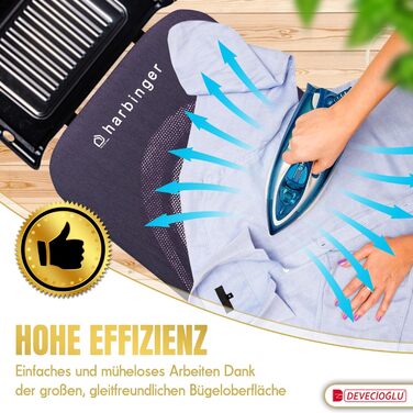 Прасувальна дошка DEVEÇİOĞLU 50-80 см з чохлом 36x114 см для парогенераторів, складна | Прасувальна дошка як стіл (Mm126)