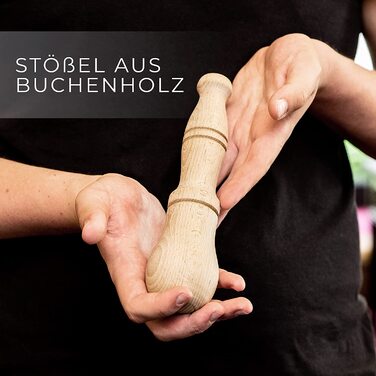 Морта для спецій та песто з мармуру Каррара Білий з товстою пестиком - Італія, Генуя (20 см, діаметр 20 см)