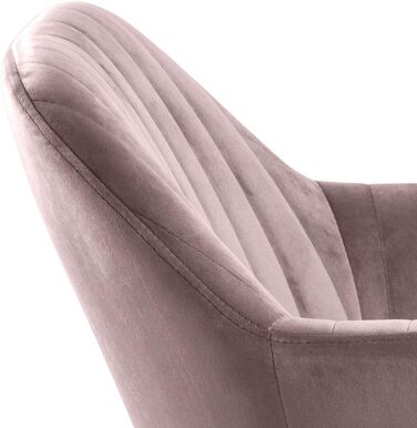 AC Design Furniture Стілець для їдальні Wendy, рожевий/чорний, велюр/метал, 57x61x83 см