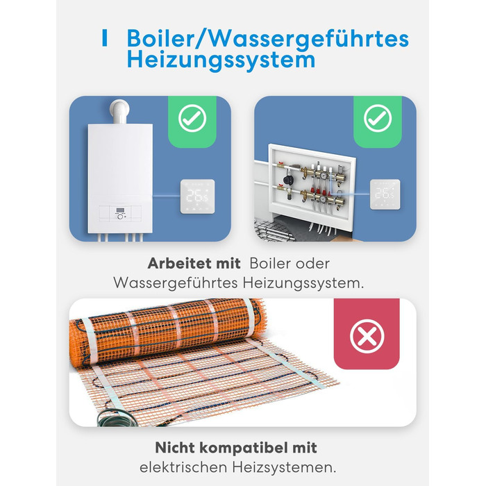 Meross Matter Термостат для радіатора Wi-Fi, сумісний з HomeKit, Alexa та Google Assistant (для опалення будинку/теплої підлоги)