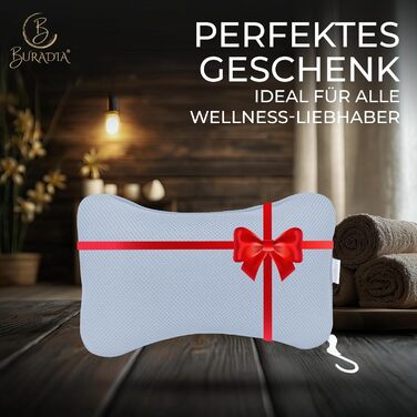 Подушка для ванни з сіткою для прання - Максимальний комфорт та розслаблення з новітньою технологією Air Mesh - Подушка для ванни з 4 міцними присосками - Підтримка шиї/голови (Світло-блакитний)