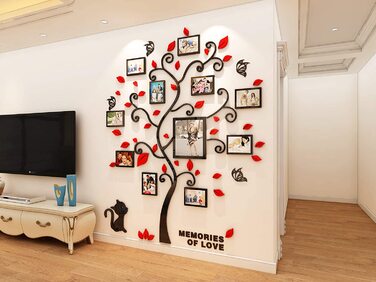 Наклейка на стіну Asvert 3D, стерео Наклейка на стіну, знімна Наклейка на стіну для вітальні, спальні, дитячої, дивана, меблів, наклейка на стіну (Червона)