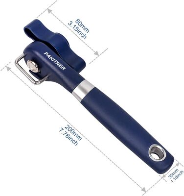 Безпечний відкривач консерв, ручний, з гладкими краями, боковий, ергономічний, для кухні та ресторану, колір морської хвилі