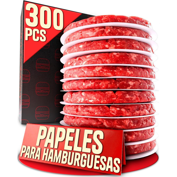 Набір для приготування бургерів SMASHI® з 2 пресами для бургерів та пресом з нержавіючої сталі 304 – Набір пресів для бургерів з лопаткою для гриля та 50 паперами для антипригарного покриття – Набір для гриля бургерів з рецептами – Оригінальний набір (300