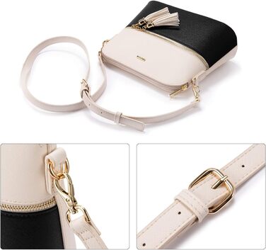 LOVEVOOK Сумка-шоппер для жінок, велика сумка на плече, шкіряна сумка, набір 3 шт. (чорний/бежевий)