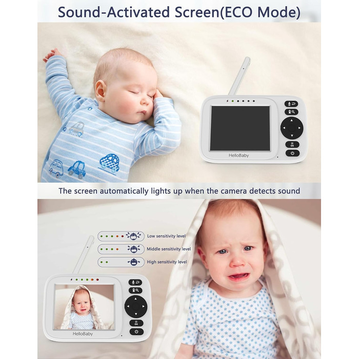 Відеоняня HelloBaby HB2438-2 з 2 камерами, 3.2