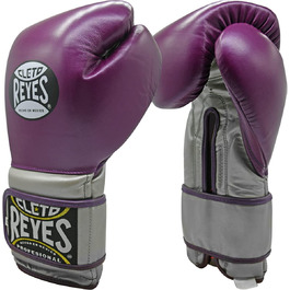 Чоловічі та жіночі тренувальні рукавички Cleto Reyes на липучці (12 унцій, фіолетовий / сріблястий)