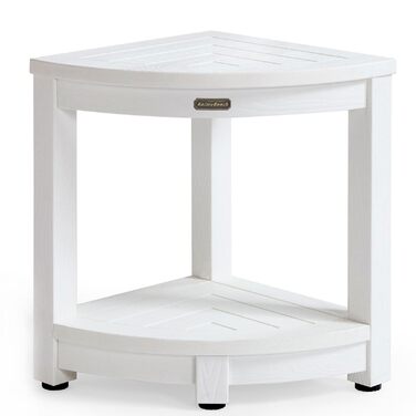 Двомісний стілець для душу Eck-Duschhocker, водонепроникний, з полівудних матеріалів, білий. Зручний стілець для душу та ванної кімнати, стійкий, з регульованими ніжками.