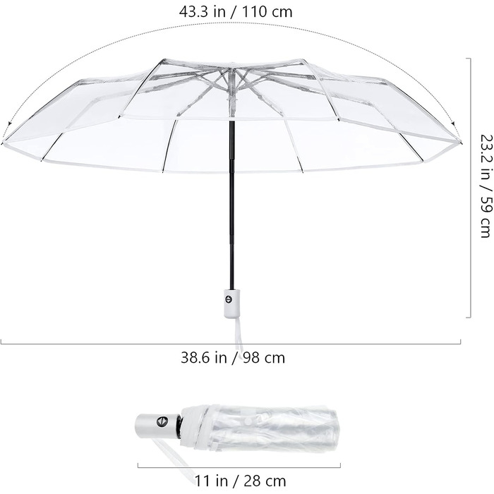 Автоматичне відкриття Закрити прозору кишенькову парасольку легко портативний