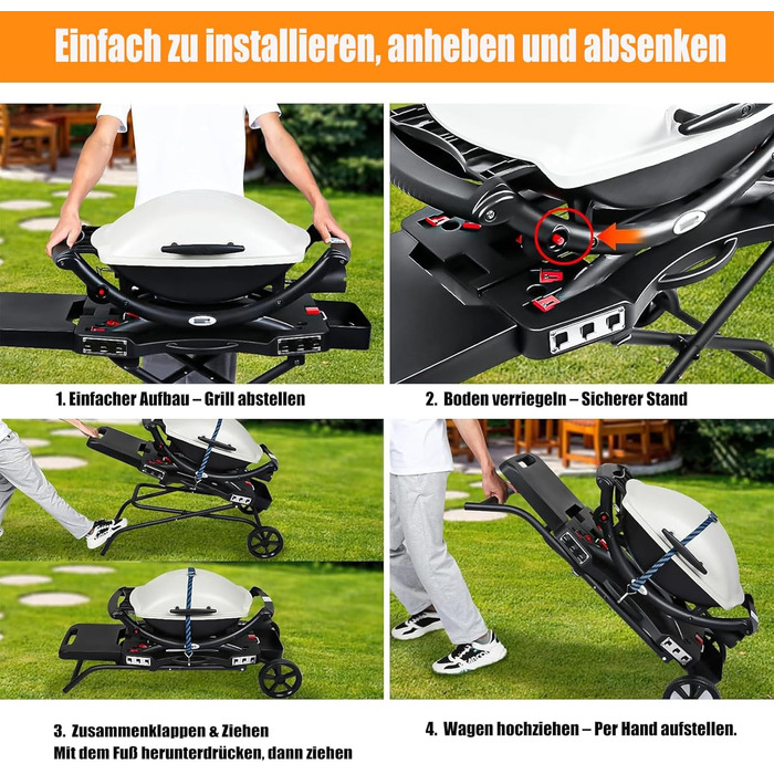 Підставка для гриля GFTIME для Weber Q1000, Q2000, Q1200, Q1400, Q2200, Q2400 та Blackstone 43/56 см, Outdoor