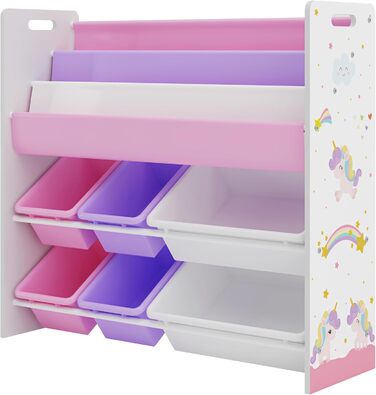 Дитяча полиця для іграшок Einhorn від en.casa: 6 кошиків, 78 x 86 x 27 см