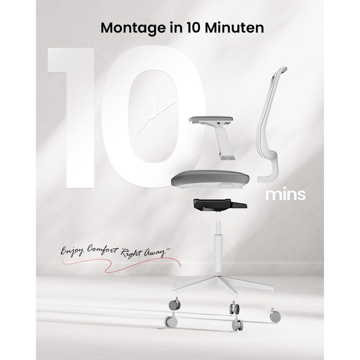 Офісний стілець ProtoArc Flexer ергономічний з регулюванням глибини сидіння, чорний. Сітчаста спинка, контурне сидіння для дому та офісу. Легкий монтаж.