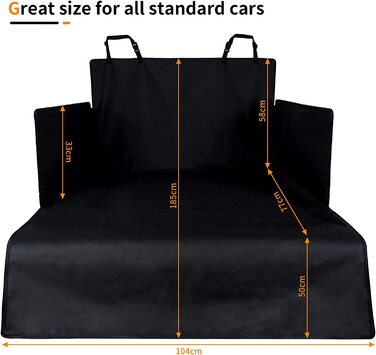 Килимок для захисту багажника з боковинами, захист багажника для собак, водонепроникний і легко миється-універсальне автомобільне ковдру для собак заднє сидіння