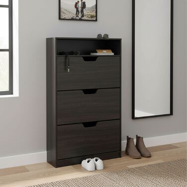 Взуттєва шафа Relaxdays з відкидною дверцями та відкритою полицею