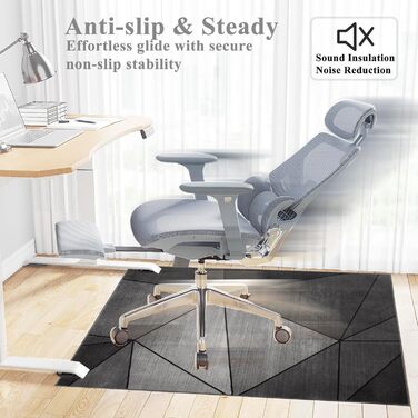 Килимок для захисту підлоги під стілець 90x120 см. Килимок під офісний/ігровий стілець, захист для твердих підлог, антиковзаюча підстилка для стільця.