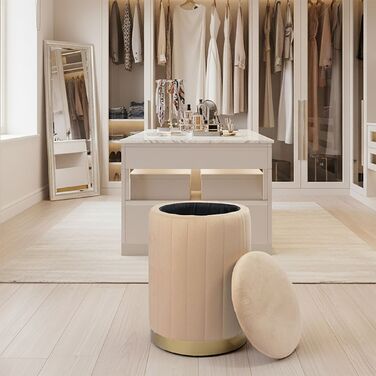 Relaxdays Оксамитовий пуф з місцем для зберігання