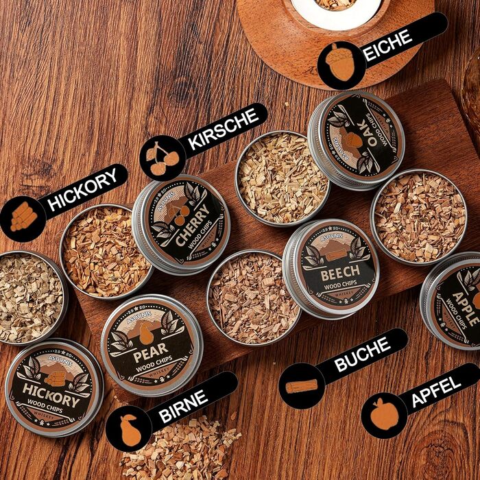 Набір для копчення віскі з факелом, 6 смаків, тріски, 2 склянки, 6 контейнерів для віскі, набір для коктейлів, набір для копчення напоїв, подарунок на день народження для Бурбон-віскі для чоловіків (без бутану)