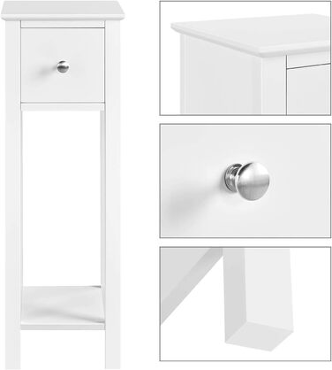 Нічний столик Yaheetech (2 шт.) з шухлядою та полицею, білий - для вітальні та спальні