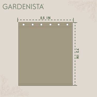 Водовідштовхувальна вулична штора Gardenista з люверсами Приватні зони для веранди, тераси, садового намету, зимового саду, перголи або балкона Вітрозахист і захист від сонця (55'x72'(140x183см), ) 55'x72'(140x183см) (55'x72'(140x183см), камінь)