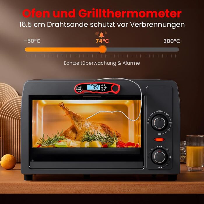 Бездротовий термометр для м'яса Maxtachі з Bluetooth, IP67, 150м для гриля, BBQ, духовки та smoker