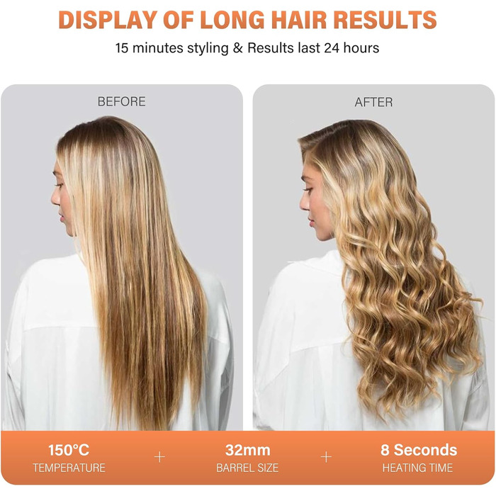 Набір для завивки волосся Janelove 5 в 1: керамічний локон, 10-32 мм, різні насадки, регулювання температури, рукавиці, сумка (рожеве золото)