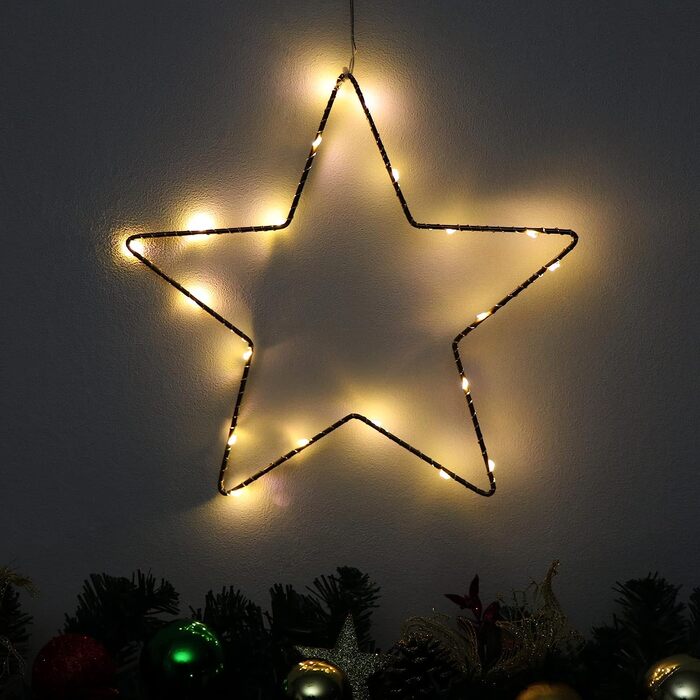 Різдвяна зірка com-four з функцією таймера-Світлодіодна зірка в якості декоративного освітлення на Різдво - Різдвяна прикраса на батарейках (світлодіод XL, 02 шт. - Світлодіодна зірка золотого кольору)