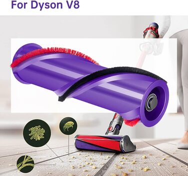 Роликовий щітковий стрижень для бездротової щітки Dyson V6, щітка для чищення головок, роликові деталі для заміни щіток (V8)