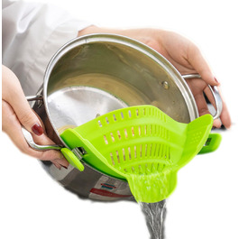 Силіконовий друшляк ZAIGON - 100 без вмісту бісфенолу - друшляк для макаронів і ситечко - можна мити в посудомийній машині - зелений