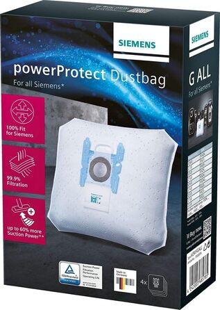 Пылесос Siemens Q5.0 extreme Silence Power: 850 Вт, 4 л, фильтр PowerProtect, черный