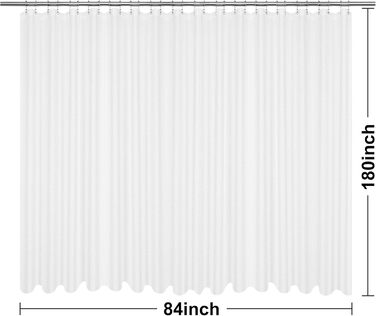 Завіса для душу Barossa Design Extra Langer, 203 см, Вучковий малюнок, бавовняна суміш, готельний стиль, важка тканина, для прання, 183 x 203 см (Білий/Розкішний сад)