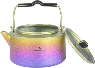 Титановий електричний чайник Кемпінговий чайник великої місткості зі складною ручкою та фільтром Внутрішня зовнішня надлегка пляшка глечика для води Міцний кемпінговий посуд сірий Ti3098D (Ti3098d Colorful), 1 л