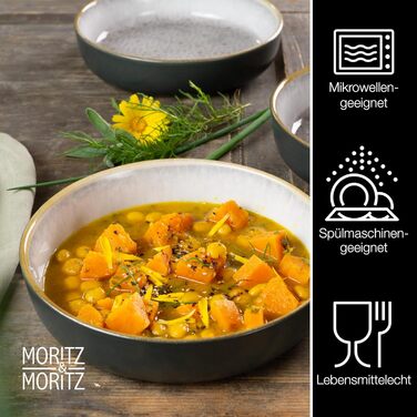 Набір мисок для супу з 6 предметів сірий по 700 мл кожна - Ø 19 x 4,5 см Moritz & Moritz